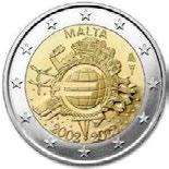 Malta 2 Euro: 10 Jahre WWU Ausgabedatum: Jänner 2009