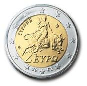 Umlaufmünzen Griechenland 2 Euro: Europa auf dem Stier,