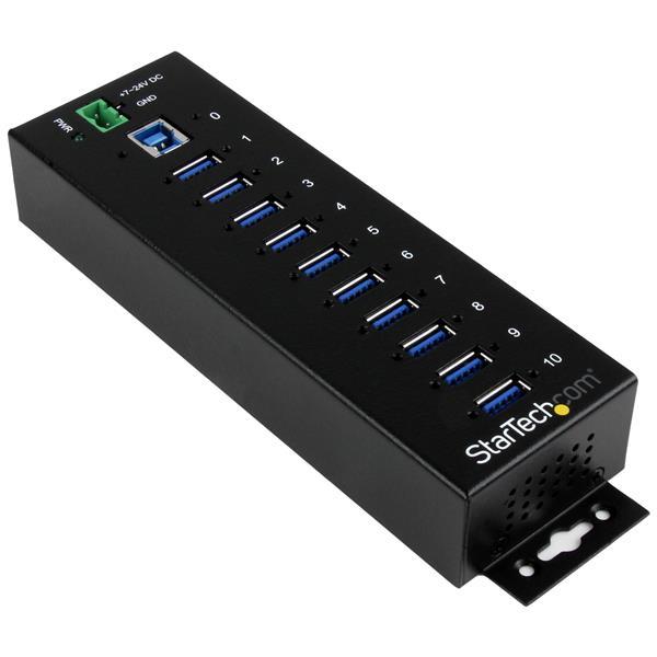 10 Port Industrieller USB 3.0 Hub - ESD und Überspannungsschutz Product ID: ST1030USBM Dieser 10-Port-USB 3.0-Hub bietet die Skalierbarkeit, die Sie in widrigen industriellen Umgebungen benötigen.