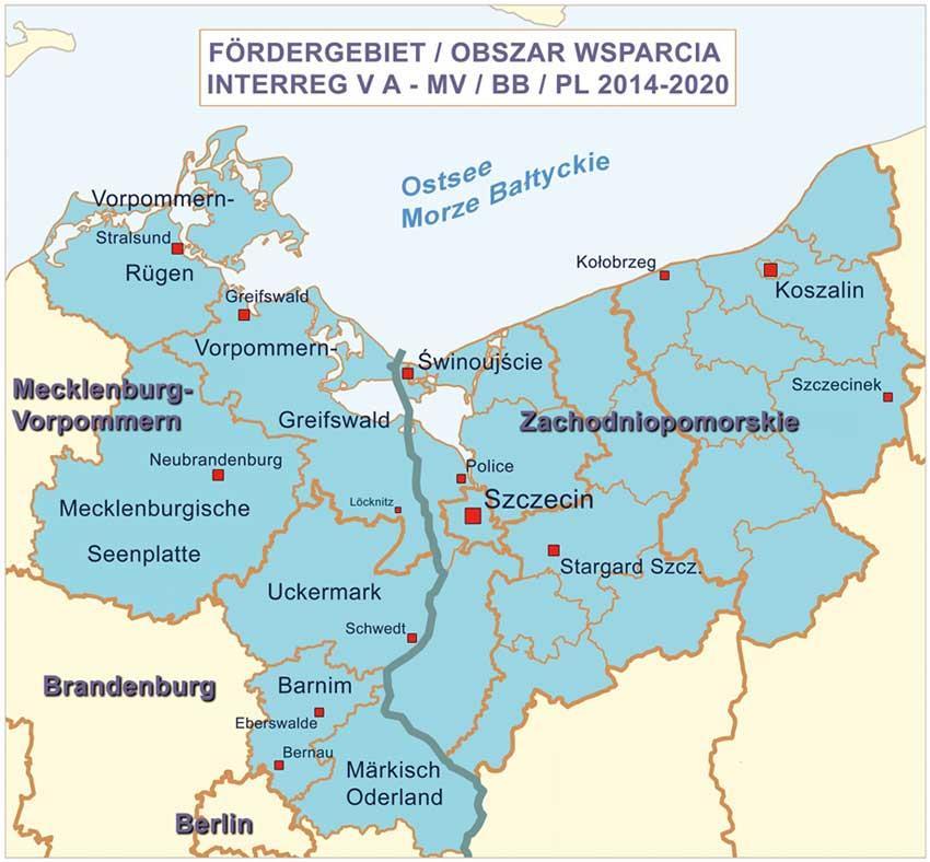 Interreg V A (2014-20) Fördergebiet Verwaltungsbehörde: Ministerium für Wirtschaft, Bau und Tourismus Mecklenburg- Vorpommern, Schwerin Programmpartner: Ministerium für
