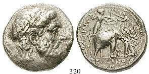314 Trihemiobol 350-300 v.chr. 0,95 g. Gorgoneion von vorne / Kopf der Athena r., dahinter Astragalos. SNG France 1934; SNG Aul.5278.
