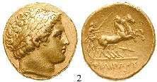 400,- MAKEDONIEN, KÖNIGREICH 2 Philipp II., 359-336 v.chr. Stater 323-315 v.chr., Pella. 8,59 g. Kopf des Apollo r.