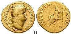 , hält Kranz und Stylis; Beizeichen MI und Monogramm im Kranz. Gold. Price 3749. Prachtexemplar mit herrlichem Portrait der Athena. winz.
