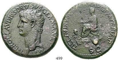 nutzte. 500 Antonia, Mutter des Claudius, 39 v.-36 n.chr. Me-Dupondius 41-42. 16,19 g. Drapierte Büste r.