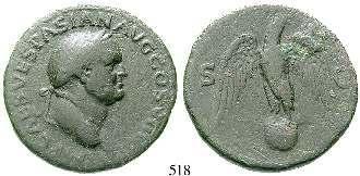 ausdrucksstarkes Altersportrait. etw. bestoßen, ss/s 750,- 515 Vitellius, 69 Denar, Rom. 3,39 g. Kopf r.