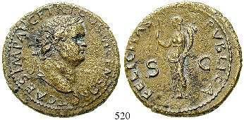 ss 120,- 522 Domitianus, 81-96 Me-Sesterz 85, Rom. 22,34 g. Kopf r.