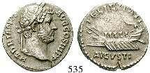 Prachtexemplar, herrliche Tönung. vz 450,- 536 Denar 134-138, Rom. 3,26 g. Kopf r.