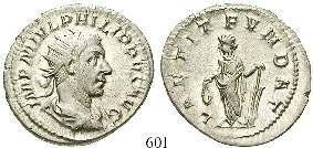 st 160,- 595 Antoninian 243-244, Rom. 4,61 g. Drapierte und gepanzerte Büste r.
