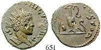RIC 118. l. belegt, vz+/ss+ 100,- 647 AE-Antoninian 270, Trier. 2,42 g.  RIC 118.