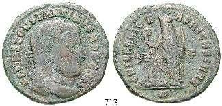 *N Palmzweig-A/ALE. RIC 161. vz-st 130,- 709 Licinius II., 317-324 AE-Follis 15 mm 320, Siscia. 3,32 g. Gepanzerte Büste l.