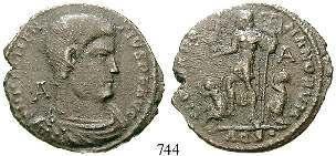 leicht belegt, ss-vz 130,- 749 Julianus II., 360-363 Bronze 29 mm 360-363, Thessalonika. 8,19 g.