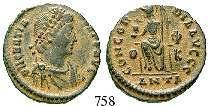 757 Gratianus, 367-383 Bronze 23 mm 378-383, Antiochia. 5,70 g. Drapierte und gepanzerte Büste r.