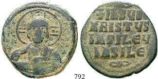 792 Basilius II. und Constantinus VIII., 976-1025 Bro-Follis 27 mm 976-1025, Constantinopel. 9,94 g.