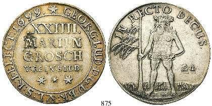 ss 85,- 877 24 Mariengroschen 1706, Zellerfeld. 12,86 g.