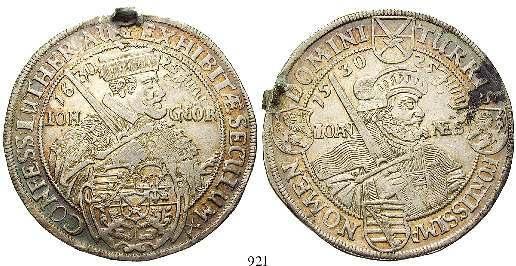 SACHSEN, ALBERTINISCHE LINIE 920 Christian II., Johann Georg, August unter Vormundschaft, 1591-1601 Reichstaler 1597, Dresden. 29,18 g.
