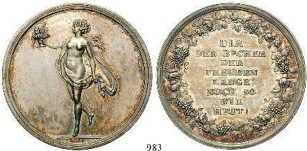 Abb. verkleinert 983 Silbermedaille o. J. (um 1800). (von Loos / J.V.Döll) Freundschaftliches Geschenk.