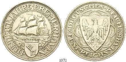 322. Vs. Kratzer, ss-vz 120,- 1072 3 Reichsmark 1927, A.