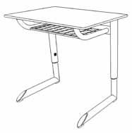 genio PV Modell Schülertische GENIO - PV (Plano Vario) stufig höhenverstellbar mit waagrechter Tischplatte, inkl.