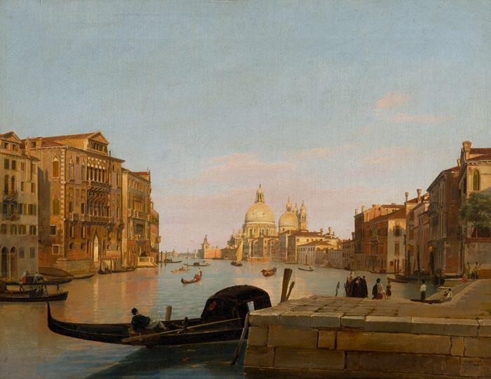 Gemälde des 19. Jahrhunderts 3207 3207* VERVLOET, FRANS (Mechelen 1795-1872 Venedig) Canal Grande mit Blick auf Santa Maria de la Salute. 1830. Unten rechts signiert, bezeichnet und datiert: F.