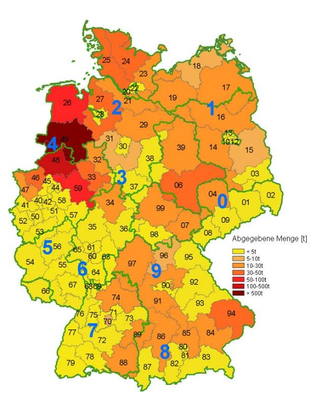 1. Einführung: Veterinärantibiotika Wirkstoffe und Mengen Abgegebene Menge antimikrobiell wirksamer Grundsubstanz je Wirkstoffklasse [t] an in Deutschland ansässige Tierärzte mit einer Hausapotheke