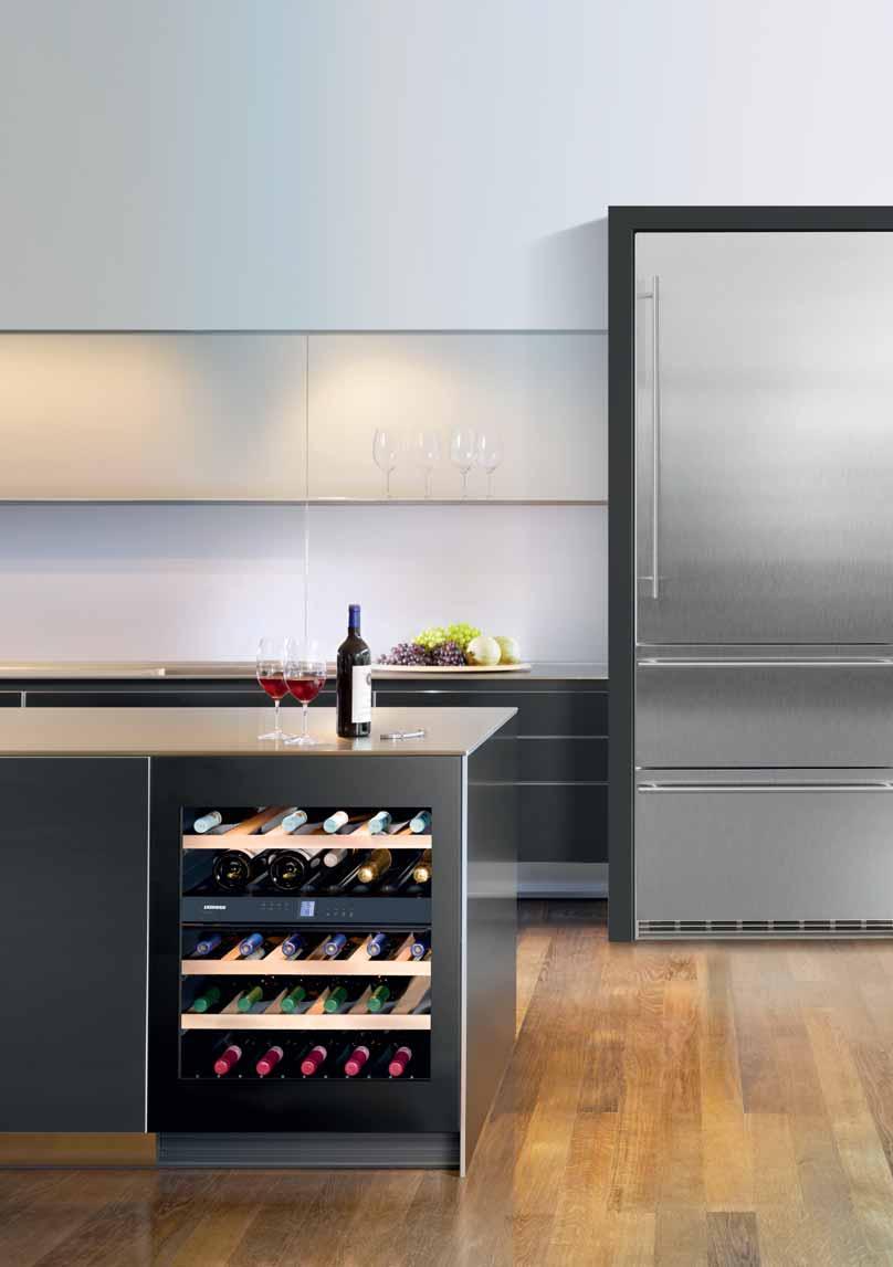 Weinschränke: Die wichtigsten Ausstattungsmerkmale Für den Einbau in grifflose Küchenmöbel ist die innovative TipOpen-Technologie von Liebherr die perfekte Lösung.