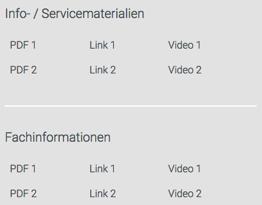 können Sie Info-/Servicematerial und