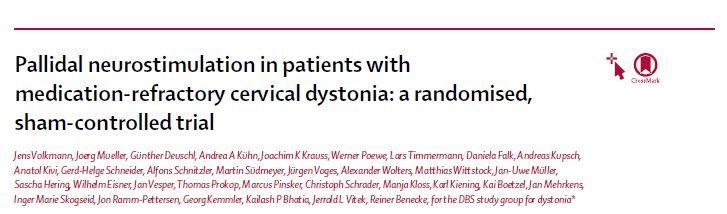 Tiefe Hirnstimulation Dystonien: Therapie: Jüngste Entwicklungen - Gute Wirksamkeitsnachweise für Behandlung von generalisierten Dystonien (DYT1, DYT6, DYT11) und zervikale Dystonien Definition des