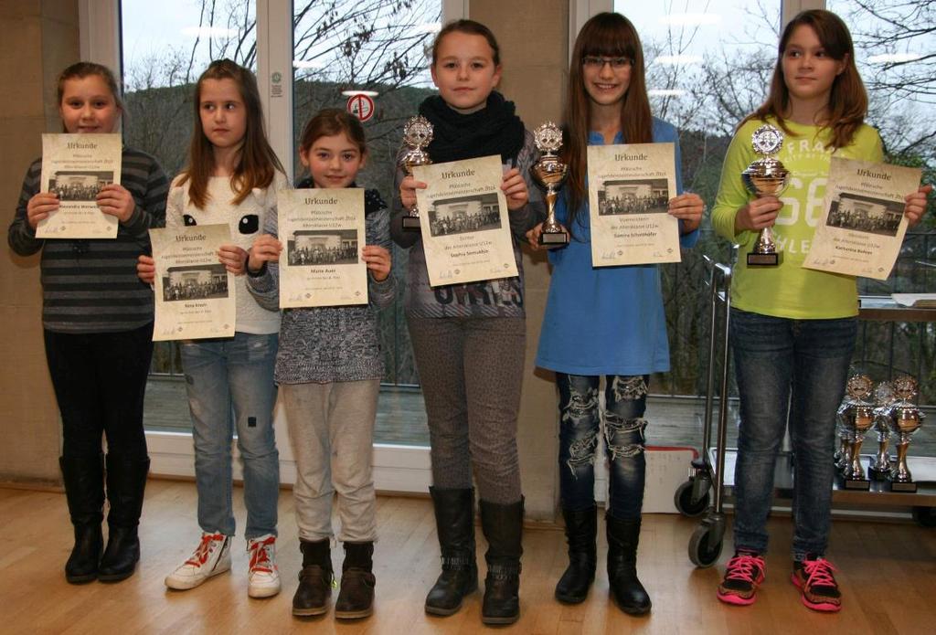 Frankenthal) rechts im Bild Bei der Siegerehrung werden zuerst die Mädchen in der Altersklasse U12w geehrt.