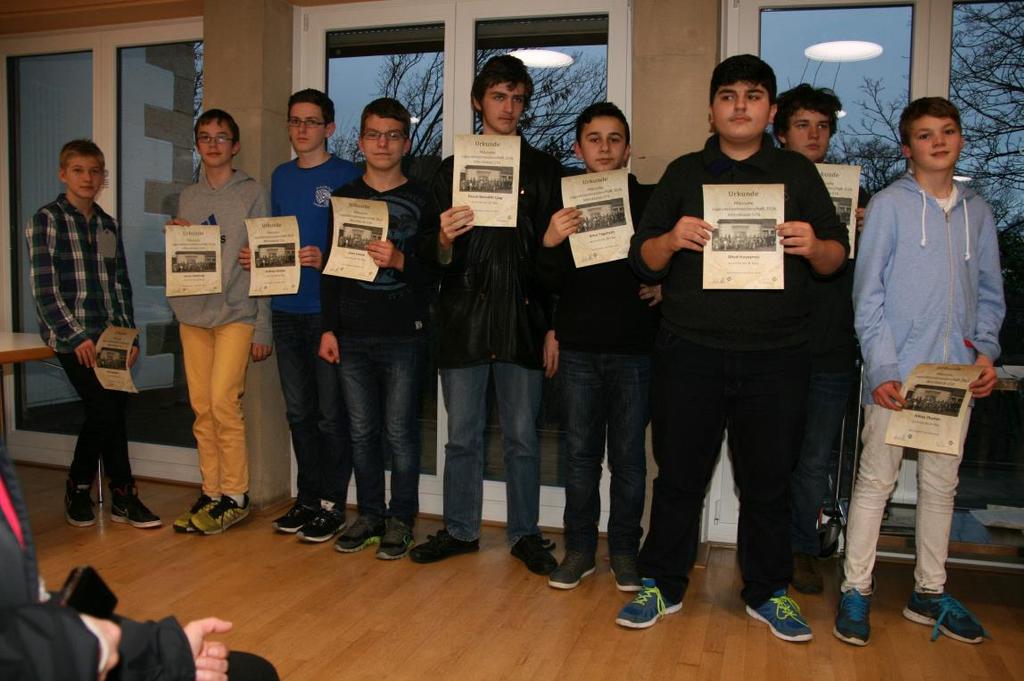 U16: Till Schindler(7), Jonas Dalchow(8), Andreas Wacker(4), Jonas Schenk(12), Pascal Benedikt Laag(11), Artur