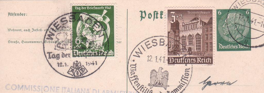 FG Tag der Briefmarke Tag der Briefmarke Wiesbaden 12. Januar 1941 Ein philatelistisch und zeitgeschichtlich interessanter Beleg Dr.