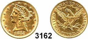 Kratzer, sehr schön+* 500,- 3160 5 Dollars 1880, Philadelphia (7,51g FEIN).