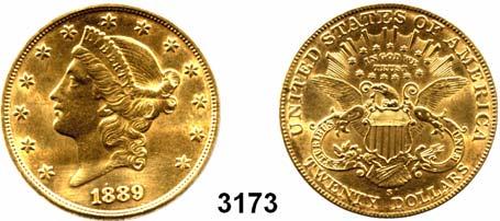 AUSLÄNDISCHE MÜNZEN & MEDAILLEN 203 U. S. A. 3173 20 Dollars 1889 S, San Francisco (30,09g FEIN). GOLD. KM 74.3. Fb. 178.... Vorzüglich+** 1.