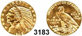 .. Sehr schön** 150,- 3179 2 1/2 Dollars 1911, Philadelphia (3,76g FEIN). GOLD. Schön 138.1. KM 128. Fb. 120.