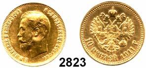 ..Fast vorzüglich* 150,- 2823 10 Rubel 1911, Sankt Petersburg (7,74 g FEIN).