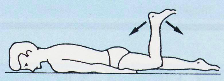 Übung 6: ußspitze Richtung Gesicht hochziehen, erse hebt ab gestrecktes Bein abheben Kniekehle