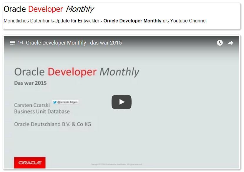 Oracle Developer Monthly ab sofort on