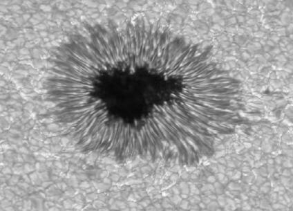 Sonnenfleck und magnetischer Druck Beobachtung: kalt, daher dunkel (4000 K statt 6000 k) starkes Magnetfeld (3000 G statt wenige G) dunkel ist relativ (vergleichbar Vollmond) Modell: