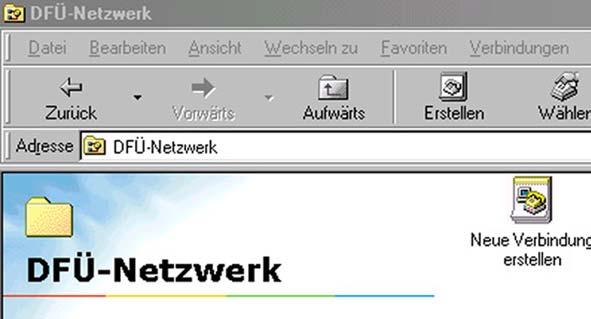 Doppelklicken sie auf Arbeitsplatz am Desktop und öffnen sie das Menü DFÜ-Netzwerk.