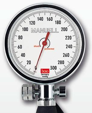 boso manuell Skala 48 mm oder 60 mm Ø Doppelschlauch Scale 48 mm or 60 mm Ø Twin-tube Das populäre und seit Jahrzehnten weltweit bewährte Aneroid-Blutdruckmessgerät.