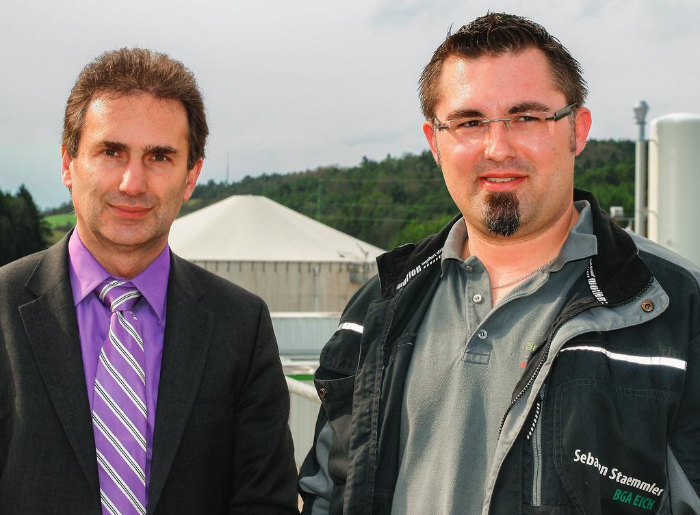Biogas Sebastian Staemmler (rechts) und Manfred Ritz: Wir füttern jetzt deutlich mehr alternative Energiepflanzen.