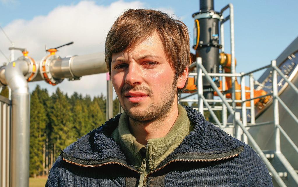 Biogas Florian Wolf: Wir können über 50 % Gras in der Anlage einsetzen, ohne dass die Kreiselpumpen Probleme bekommen.
