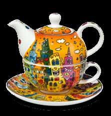 James Rizzi Let s Go Out for Fun Cappuccino Tasse mit Untere / Cappuccino cup with