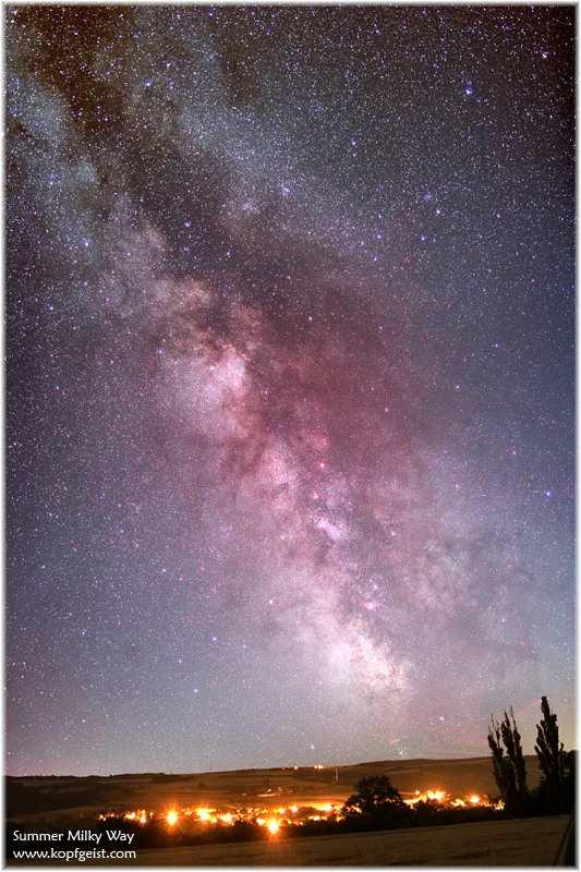 Anblick der Milchstraße im Sommer.