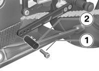 Schaltung mit Competition-Kit SA Schalthebel einstellen Motorrad abstellen, dabei auf ebenen und festen