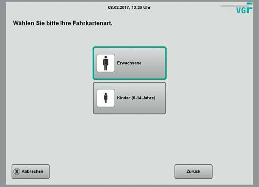 1. Schritt: Taste Einzelfahrt Frankfurt drücken (oberste Taste links) Abb.4: Startbildschirm mit Auswahl Einzelfahrt Frankfurt 2.