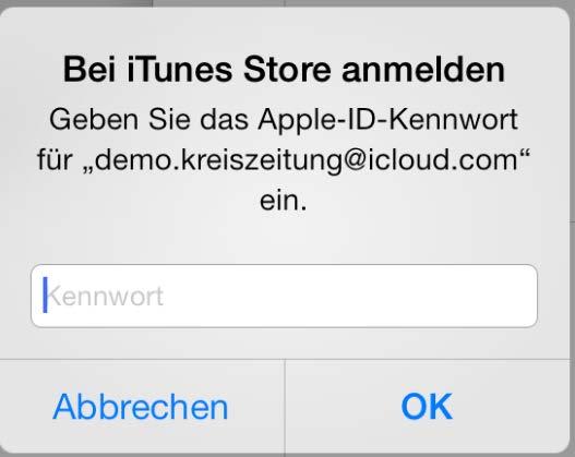 Überprüfen Ihrer Apple-ID Daten Bei der ersten Anmeldung im Apple itunes Store müssen Sie Ihren Account ergänzen.
