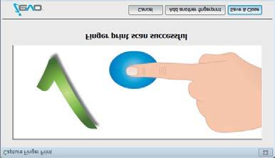 Klicken Sie auf die Schaltfläche 'Add fingerprint' (Fingerabdruck hinzufügen), um den Bildschirm 'Capture fingerprint' (Fingerabdruck erfassen) aufzurufen. Der Registrierungs-iEvo-Leser leuchtet auf.
