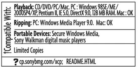 DRM/ Sony XCP Security concerns have been raised regarding the use of CDs containing XCP software in computers.