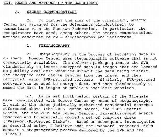 Steganographie Aus Anklageschrift des FBI von 2010 http://www.justice.