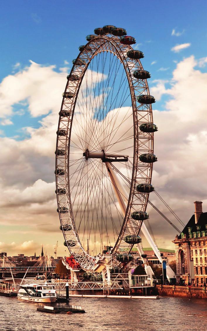 London Eye Das London Eye wurde im Jahr 2000 zur Feier der Jahrtausendwende eröffnet und ist bis heute das größte frei schwebende Aussichtsriesenrad der Welt.